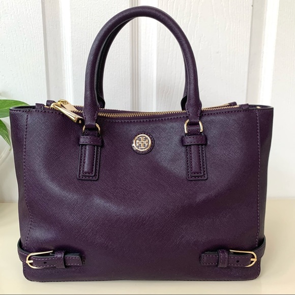 Tory Burch · Brand New Purple Iris Robinson Saffiano Multi Tote Satchel Bag - Picture 9 of 13